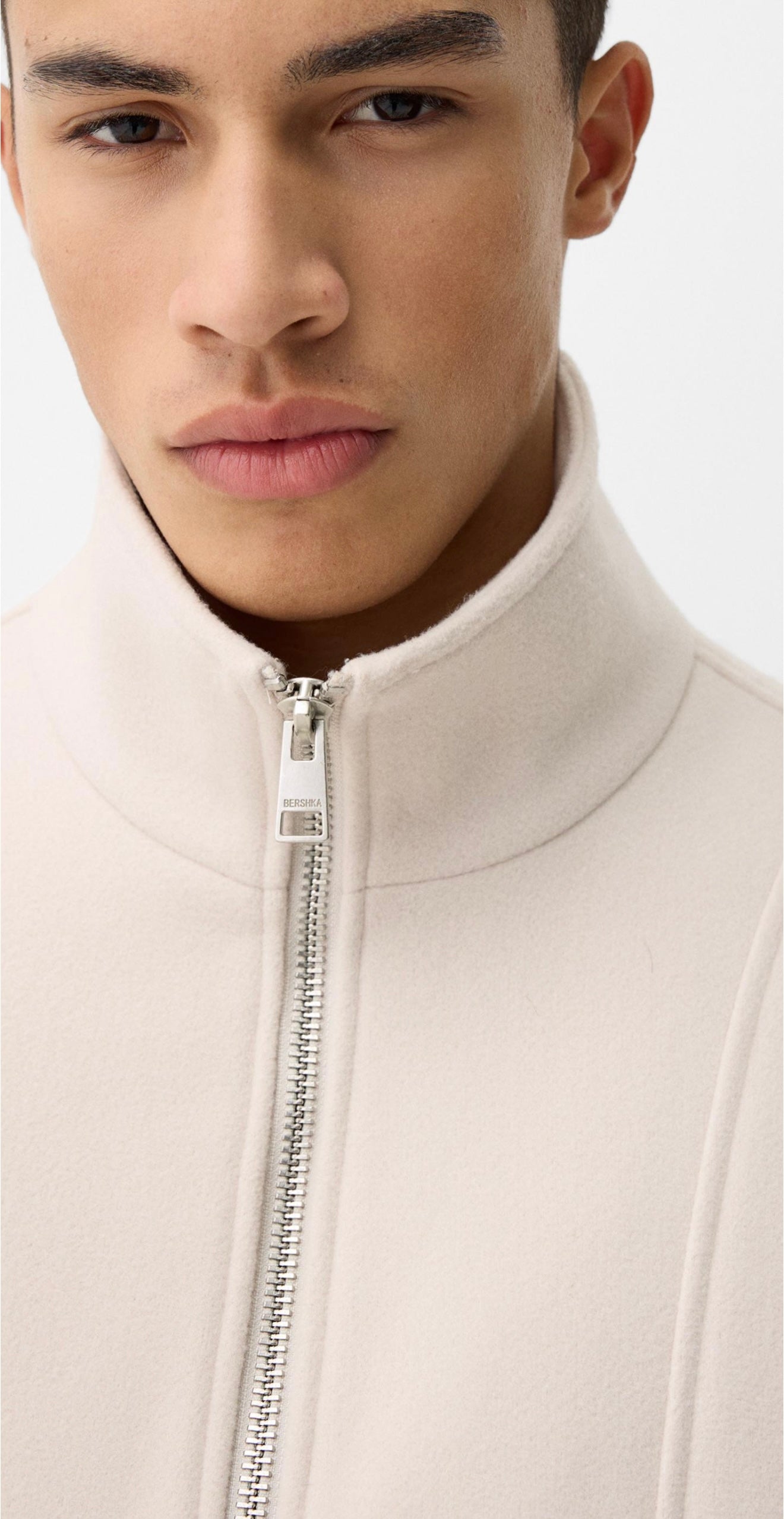 FELT TEXTURE JACKET BEIGE BERSHKA