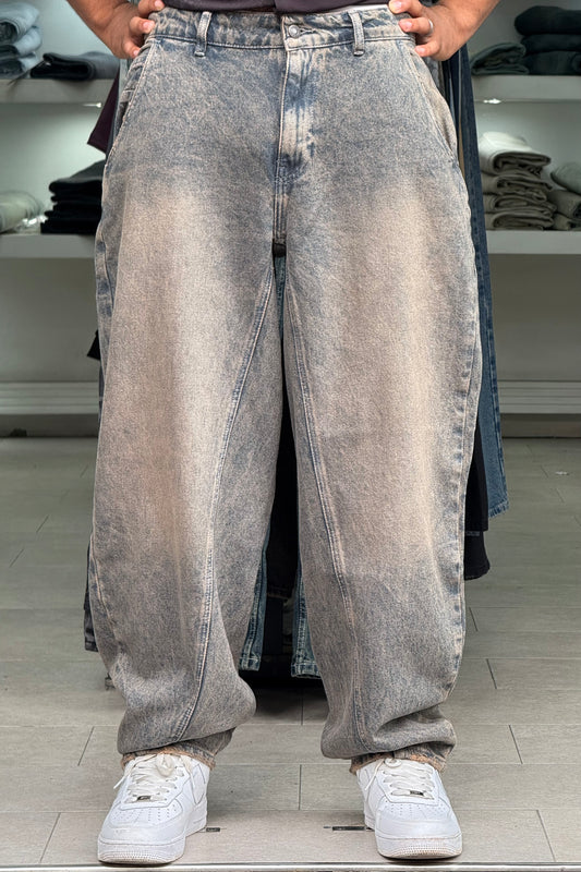 BALLOON FIT JEANS DIRTY MARRON