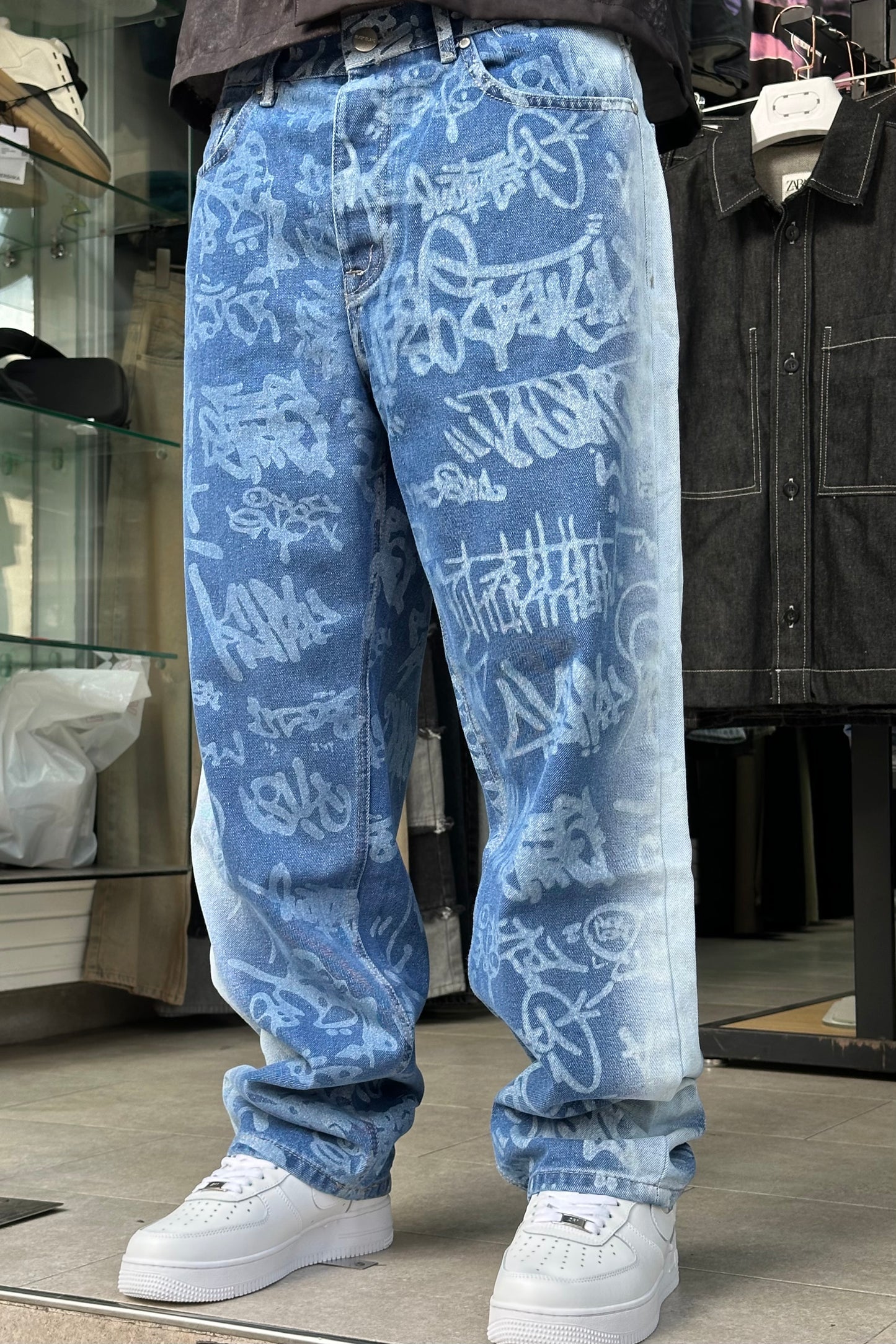 BAGGY JEANS GRAFFITI DEGRADE BI
