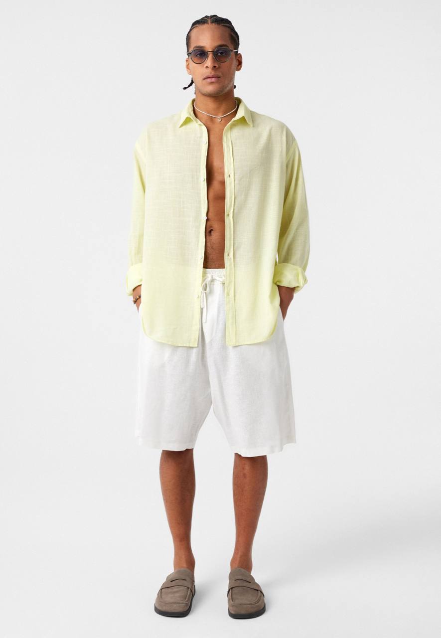 CHEMISE LIN VM YELLOW V40-54