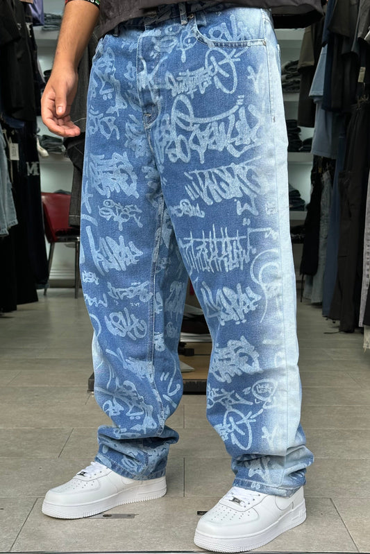 BAGGY JEANS GRAFFITI DEGRADE BI