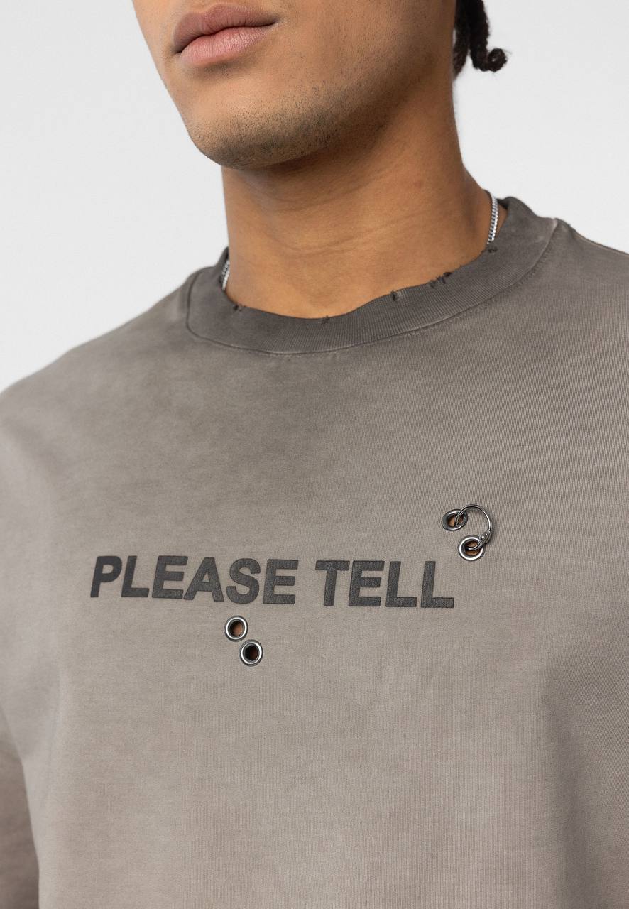 T-SHIRT PLEASE TELL BROWN
