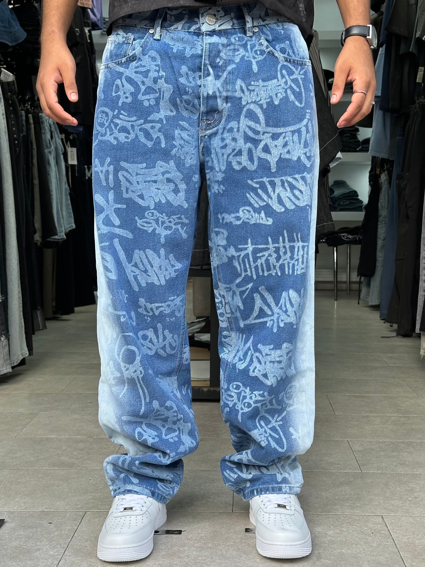 BAGGY JEANS GRAFFITI DEGRADE BI