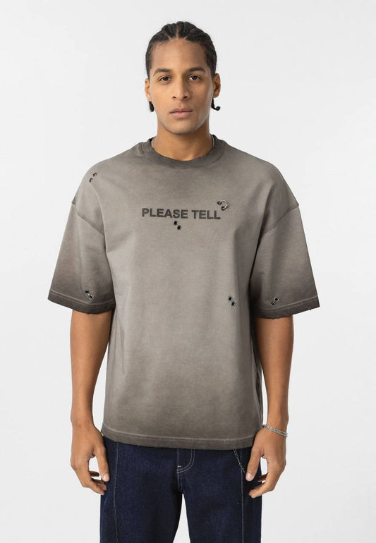 T-SHIRT PLEASE TELL BROWN