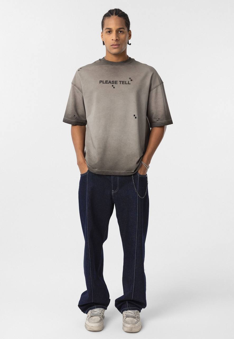 T-SHIRT PLEASE TELL BROWN