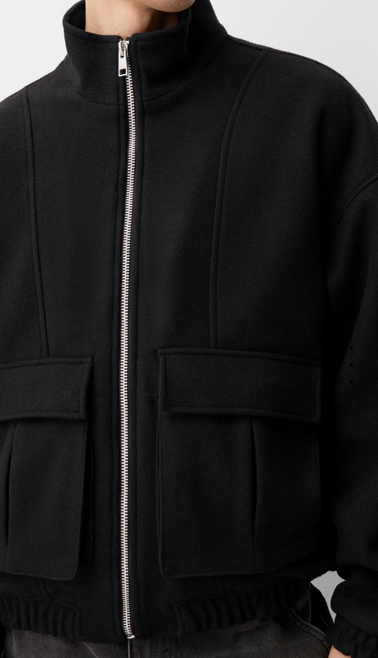 FELT TEXTURE JACKET BLACK BERSHKA