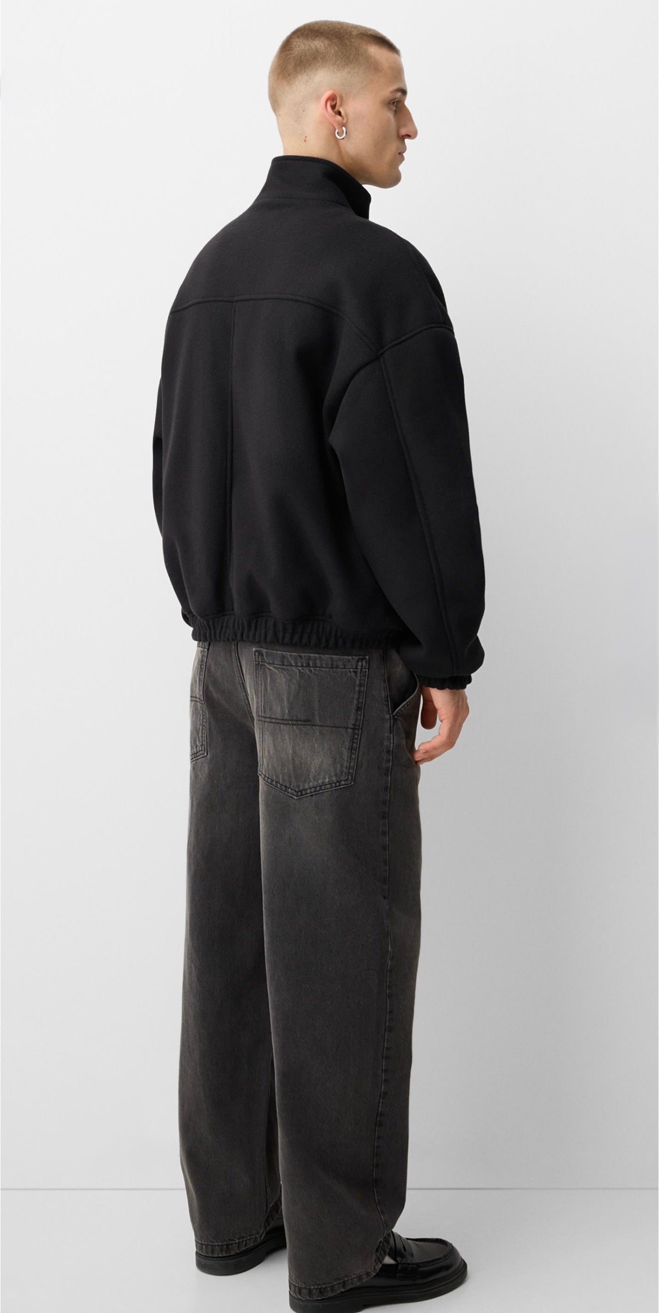 FELT TEXTURE JACKET BLACK BERSHKA