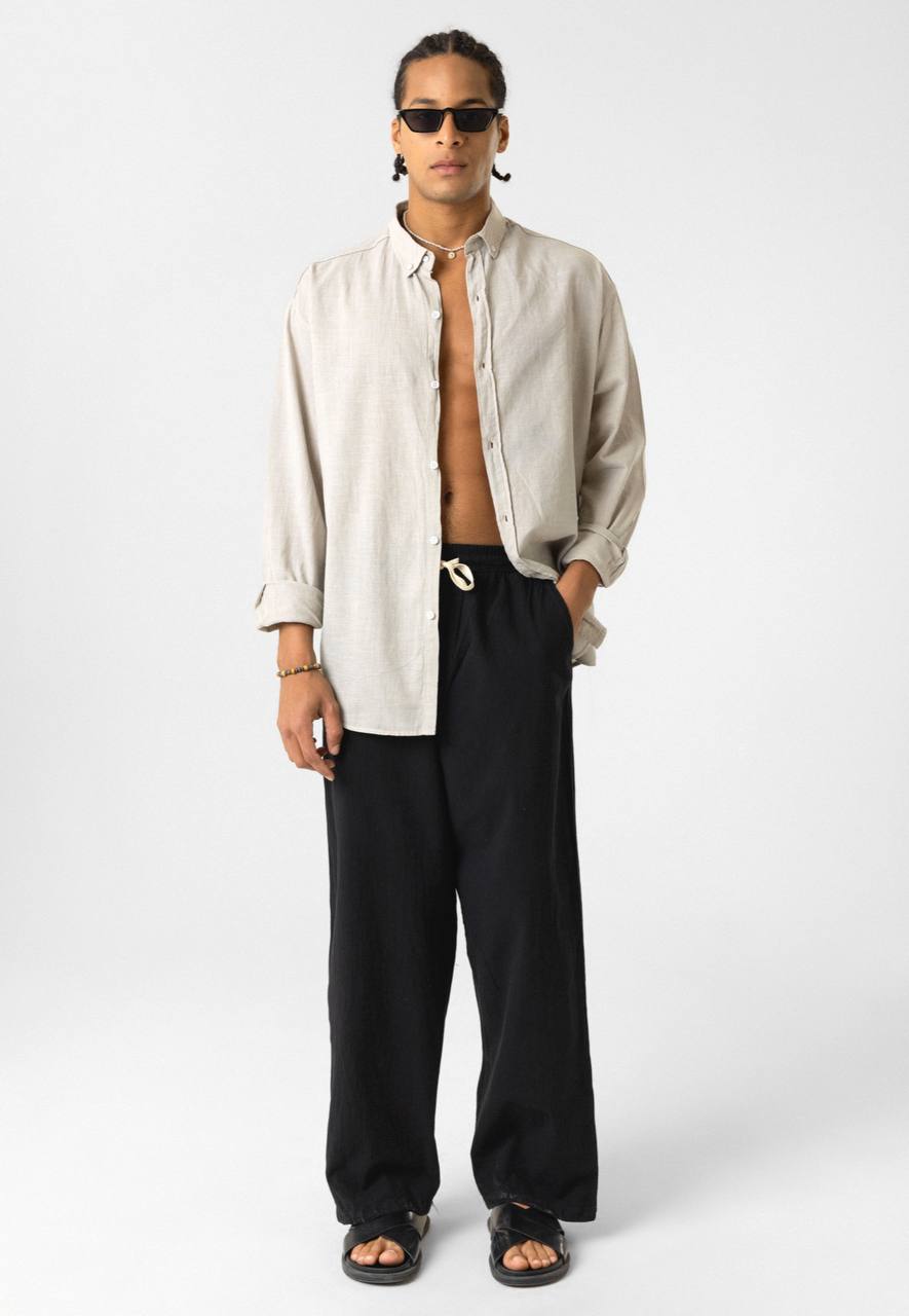 LINEN PANTS BLACK VM V80-22/ Y145