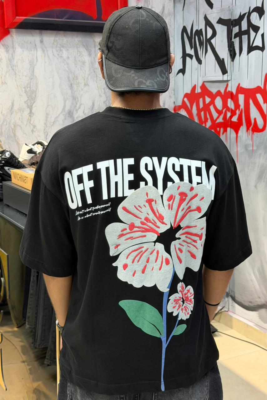 T-SHIRT FLOWER BLACK