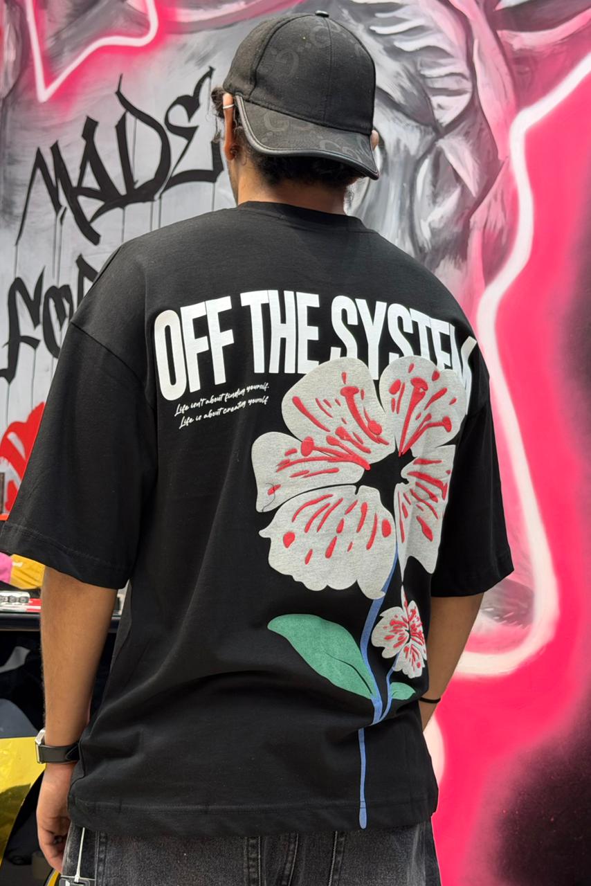 T-SHIRT FLOWER BLACK