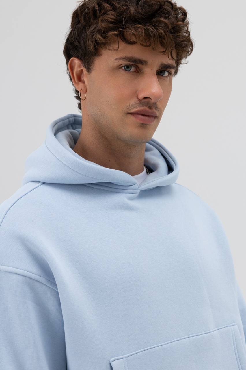 HOODIES OVERSIZE BASIC BABY BLUE E71-72