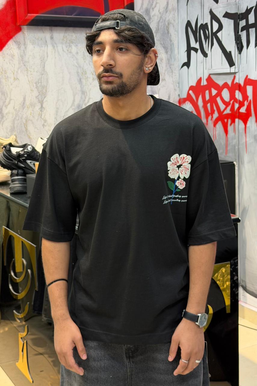 T-SHIRT FLOWER BLACK