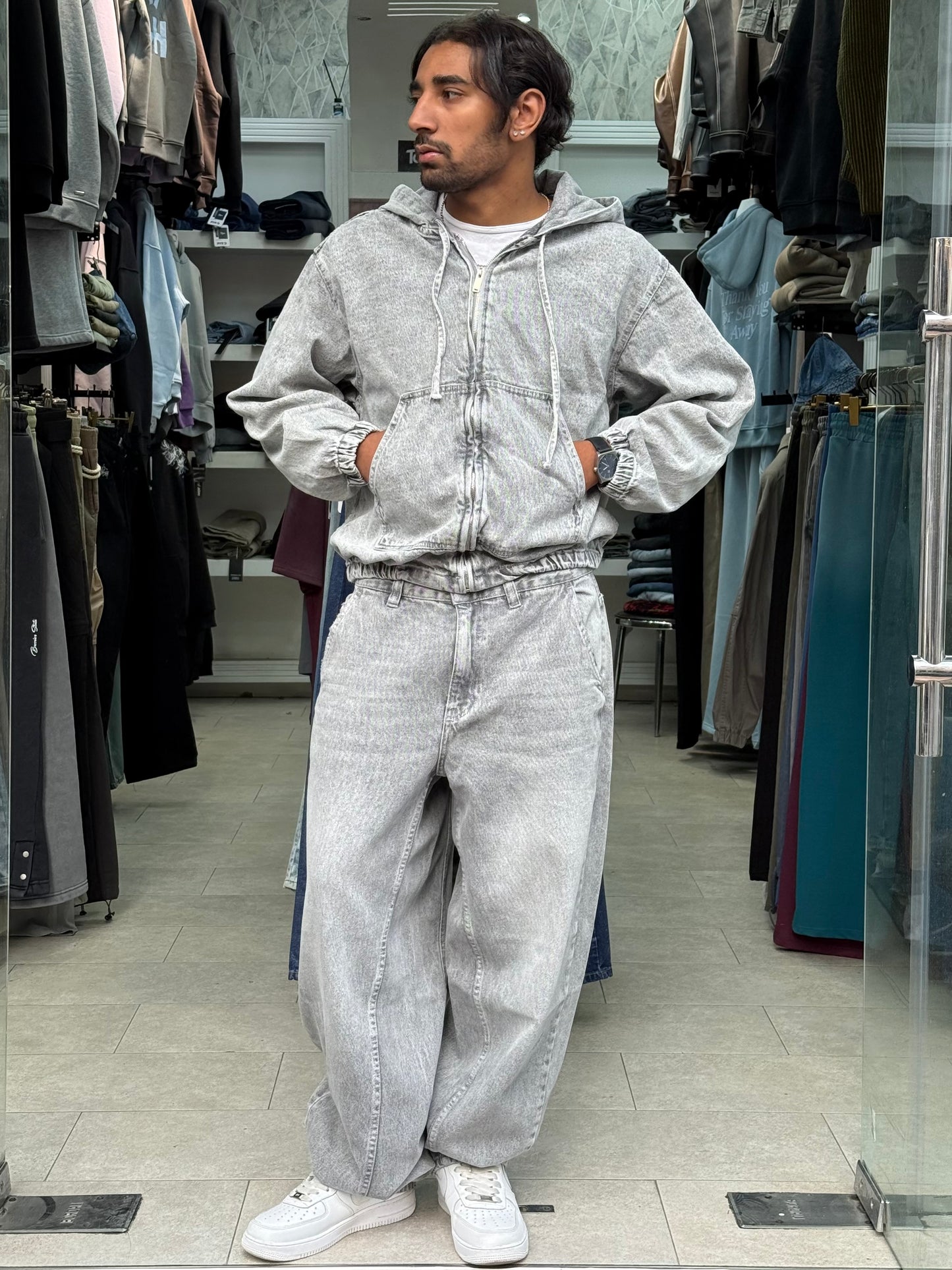 BALLOON FIT JEANS GRIS