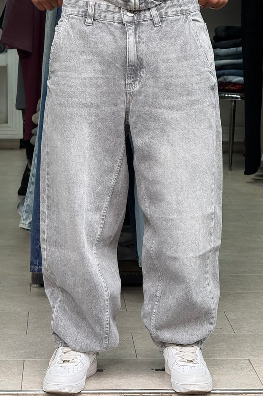 BALLOON FIT JEANS GRIS