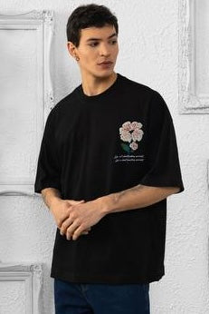 T-SHIRT FLOWER BLACK