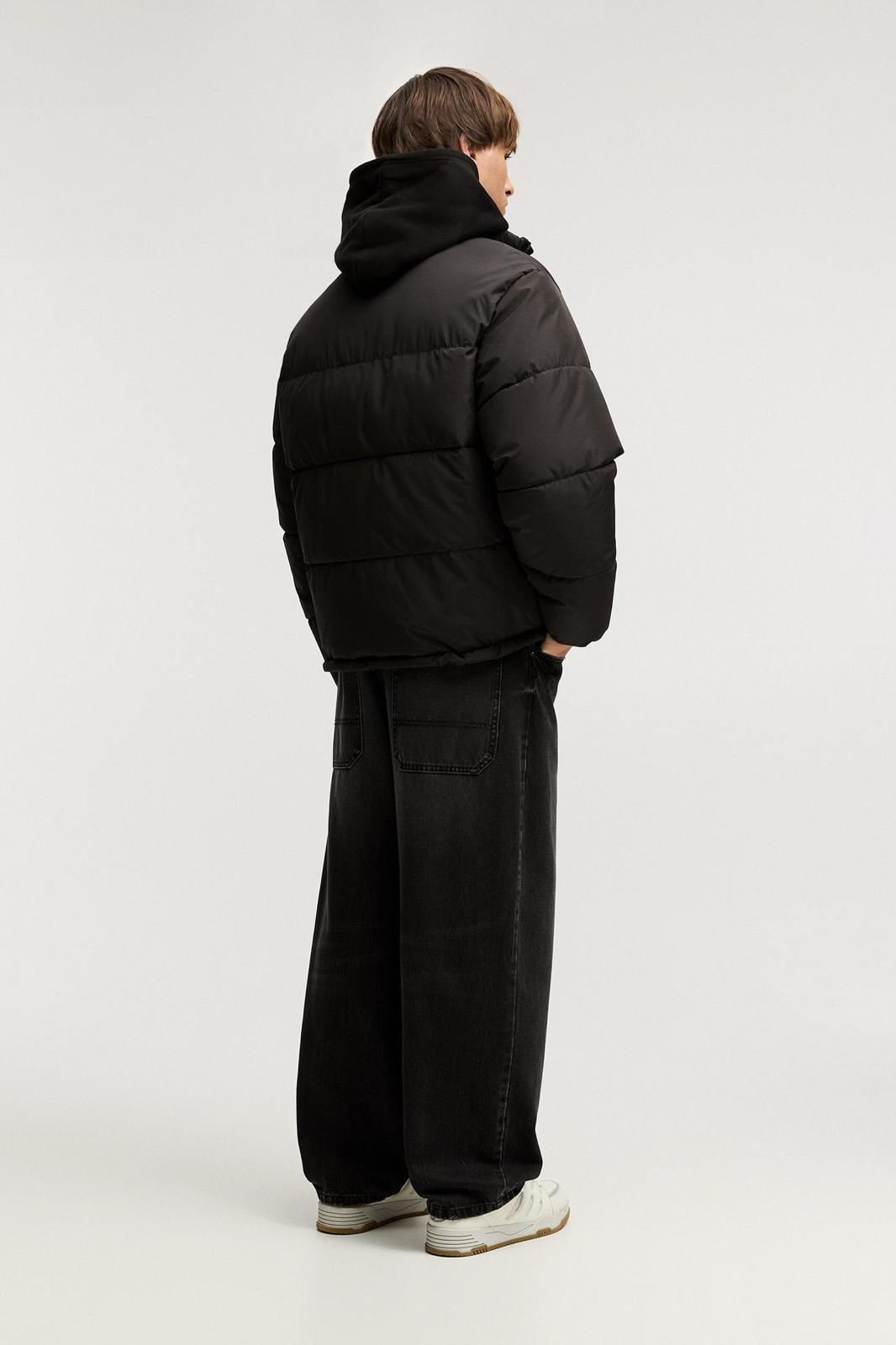 PUFER JACKET STWD BLACK P&B