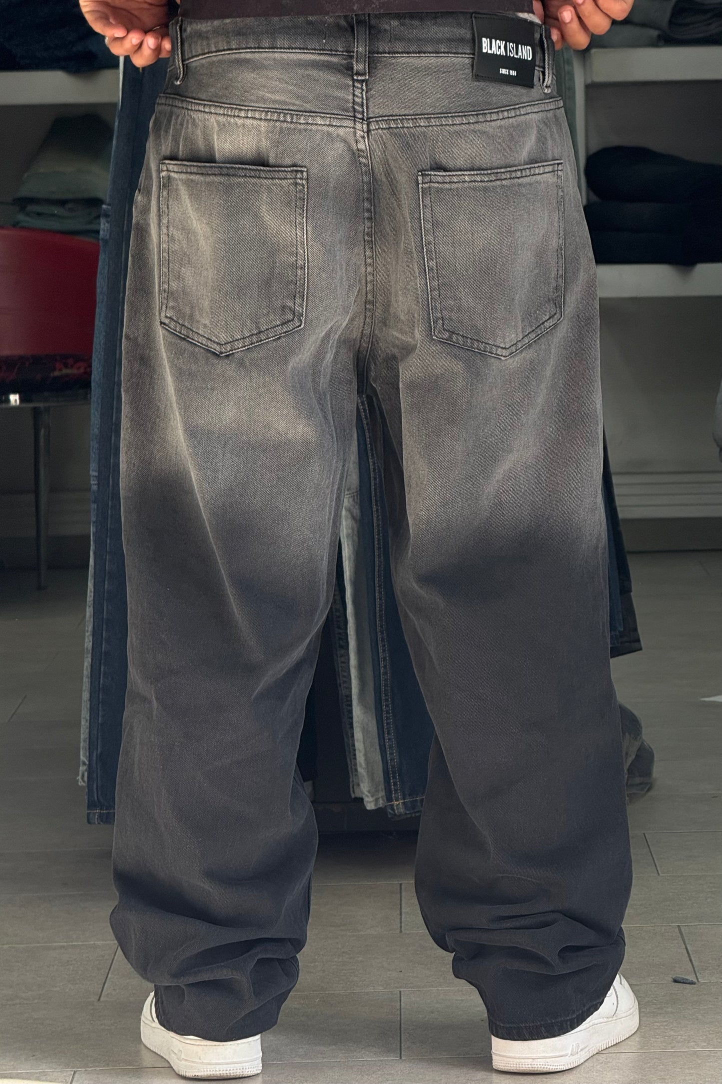 BAGGY JEANS NOIR DEGRADE BI