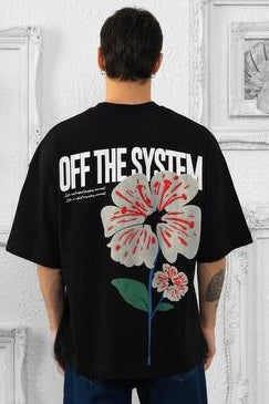 T-SHIRT FLOWER BLACK