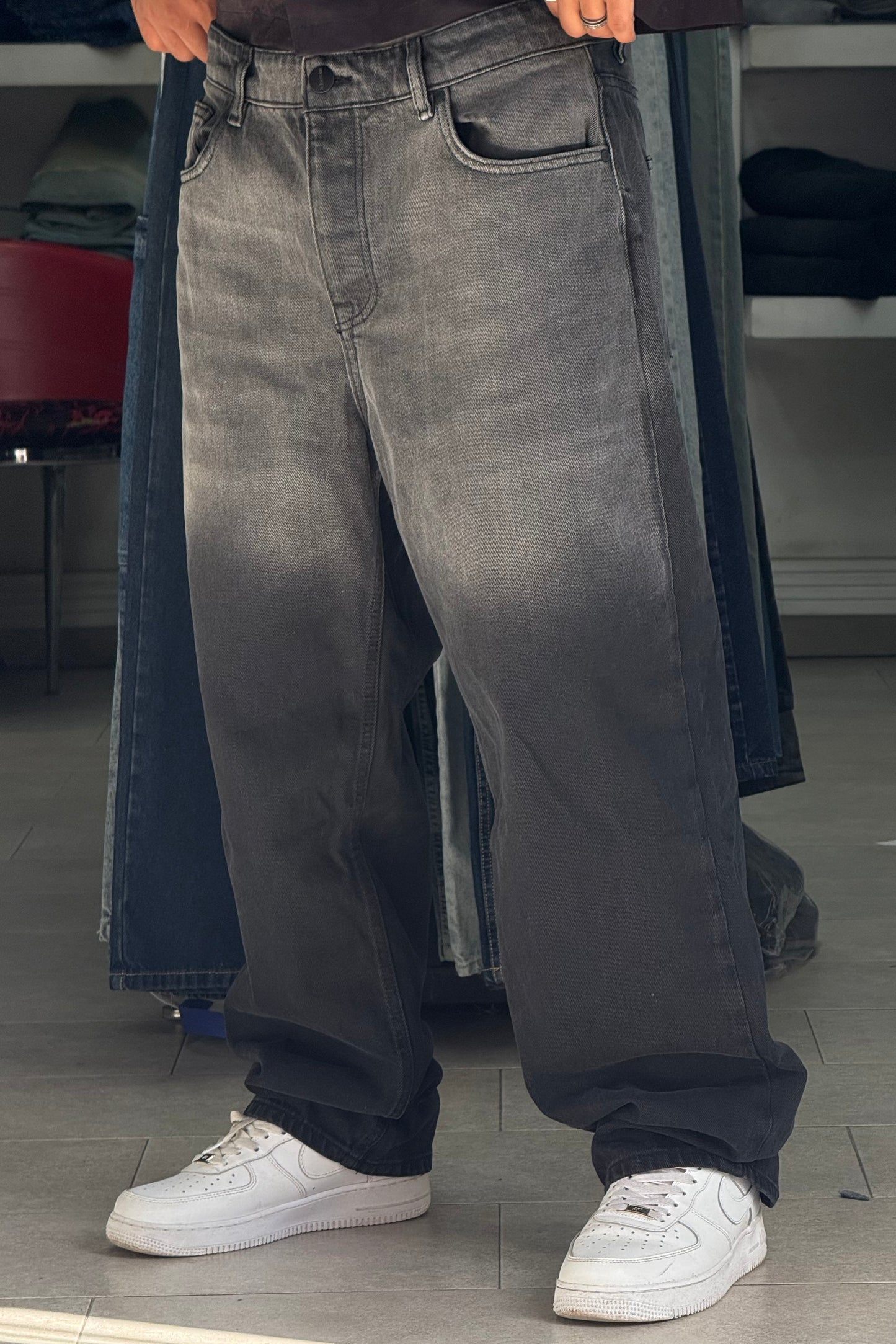 BAGGY JEANS NOIR DEGRADE BI