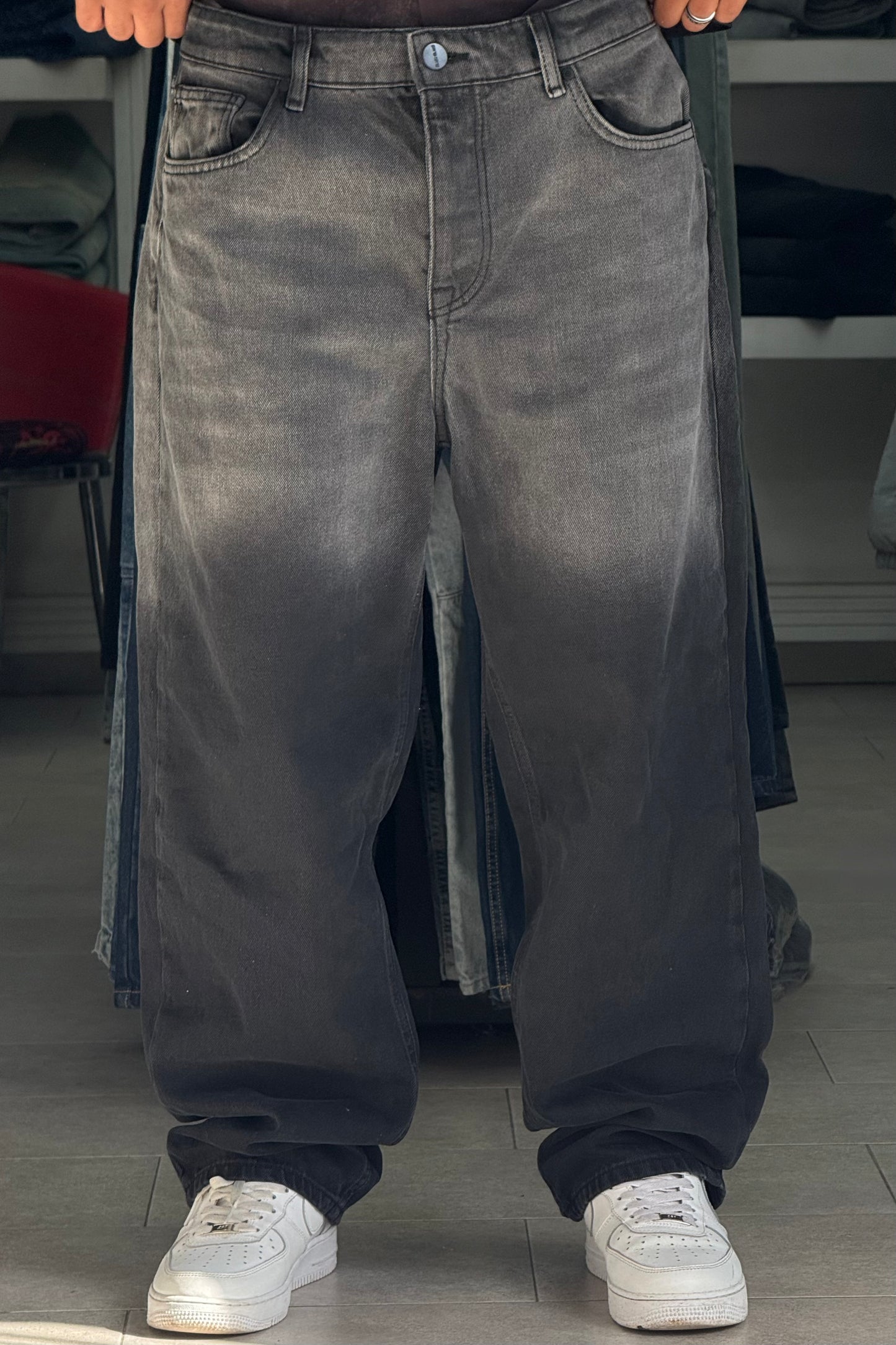 BAGGY JEANS NOIR DEGRADE BI