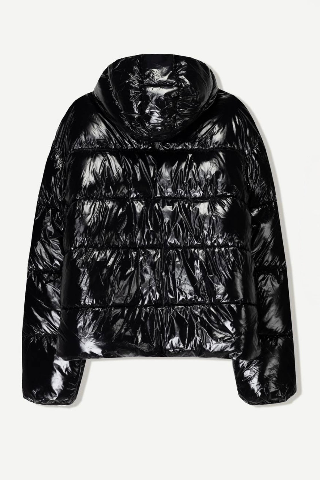 PUFFER JACKET WITH HOOD BLACK BERSHKA