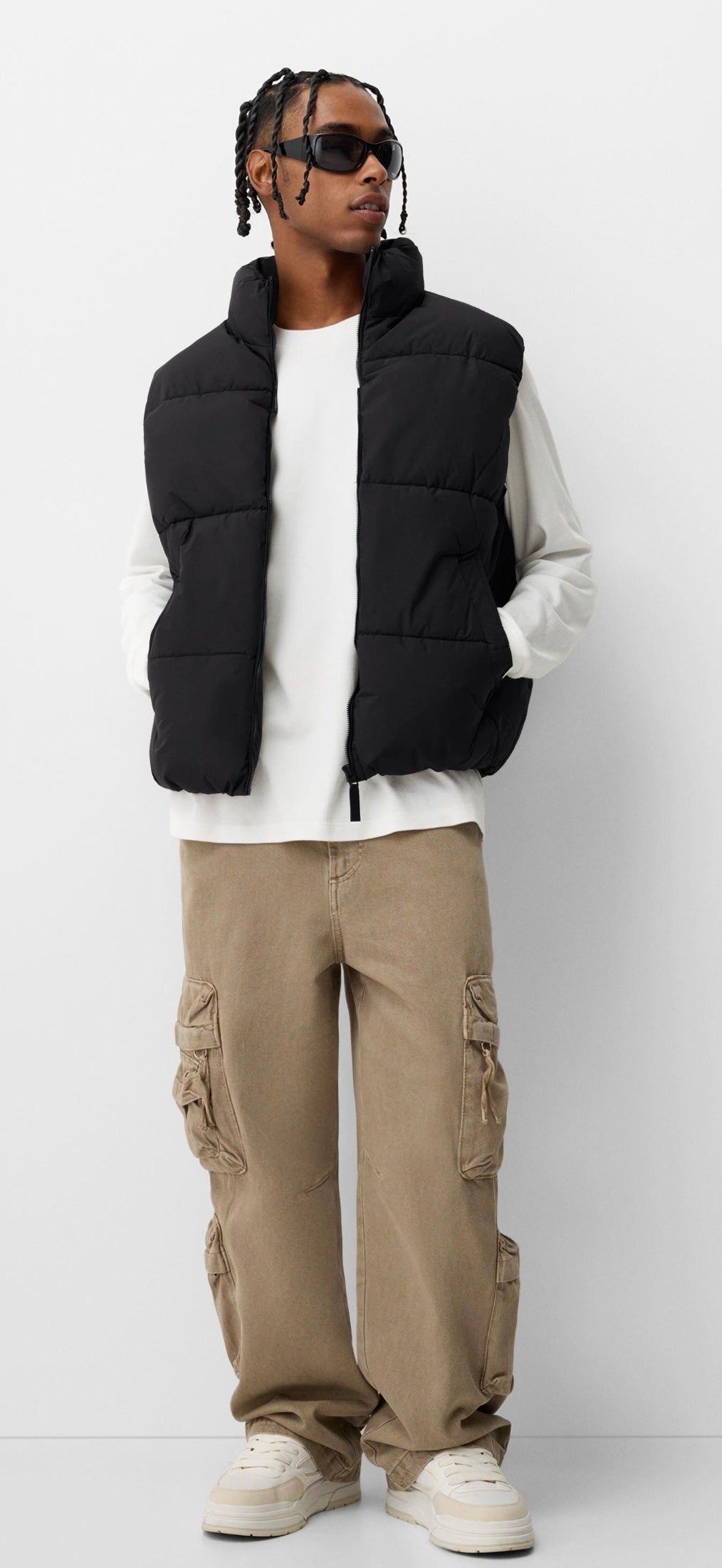 PUFFER GILET NOIR BERSHKA