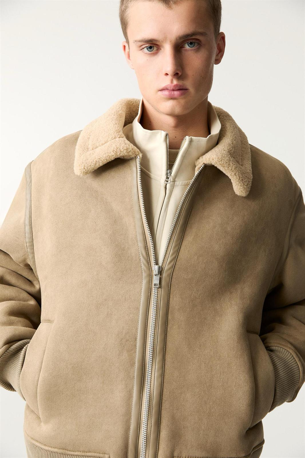 Faux shearling jacket beige P&B
