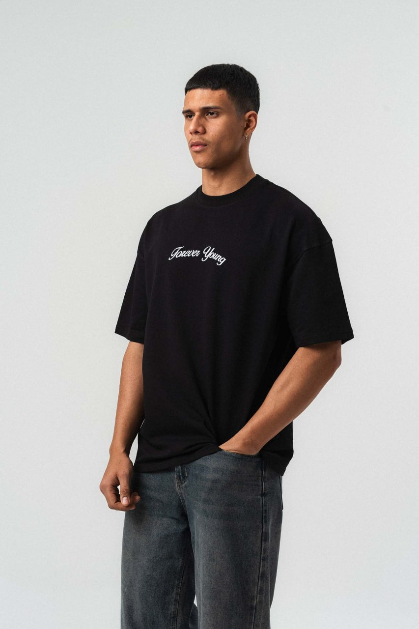 T-SHIRT FOREVER YOUNG BLACK ESCO