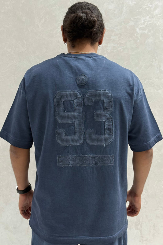 T-SHIRT PZ WASHED 93 BLEU