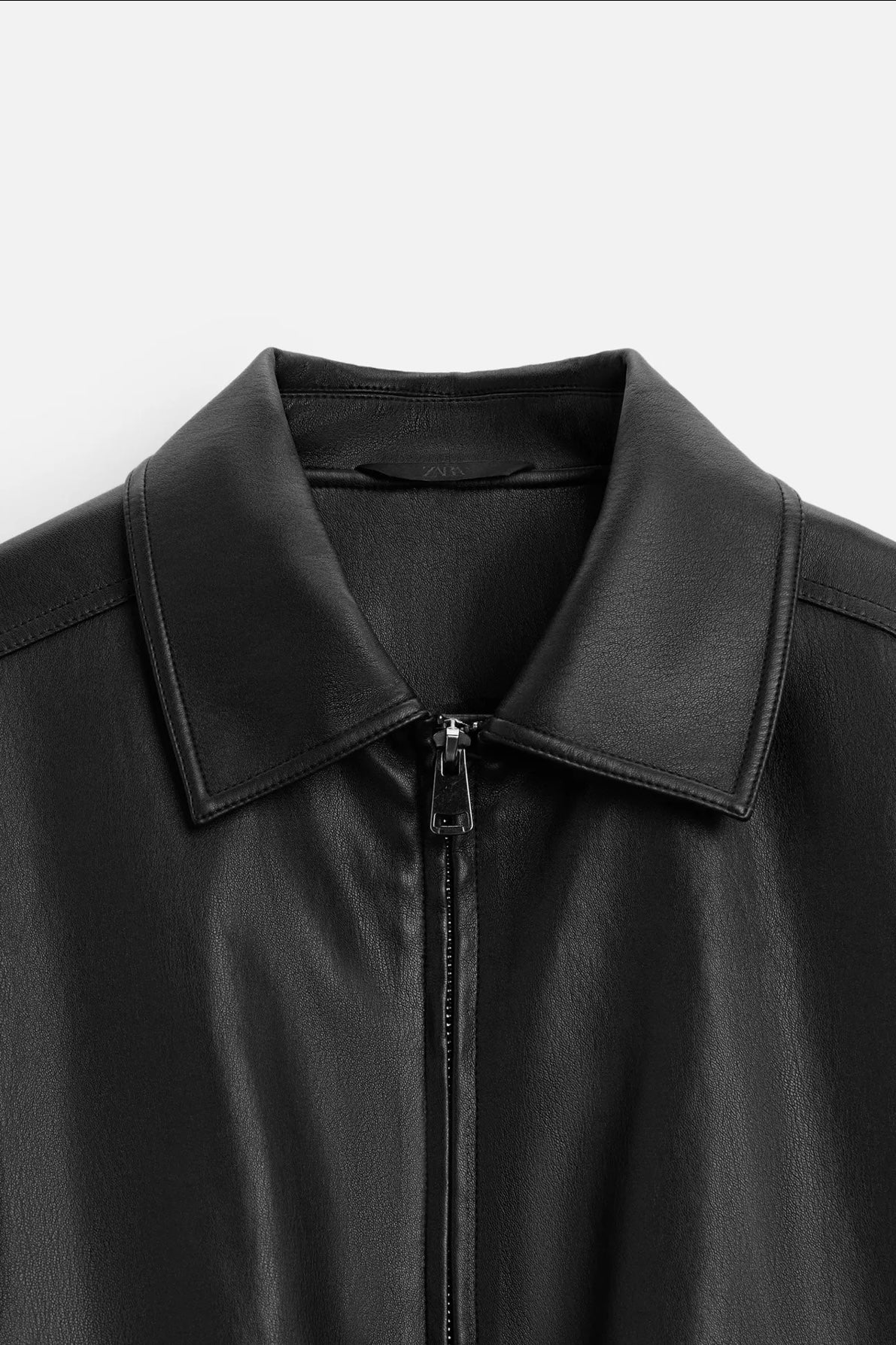 LEATHER EFFECT JACKET BLACK ZARA
