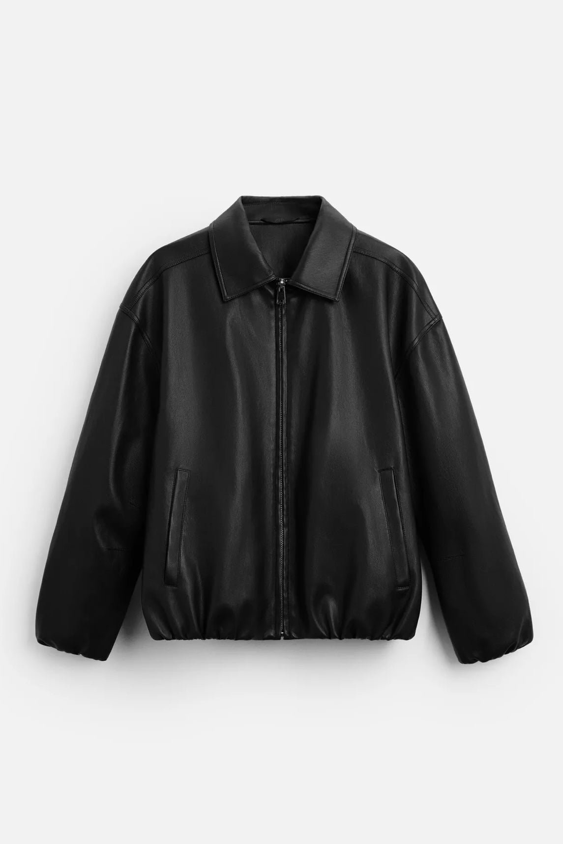 LEATHER EFFECT JACKET BLACK ZARA