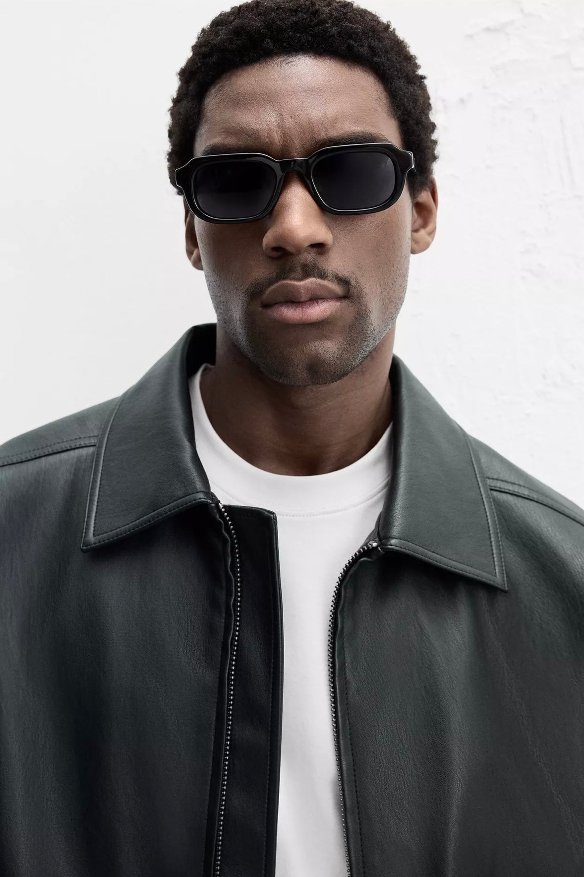 LEATHER EFFECT JACKET BLACK ZARA