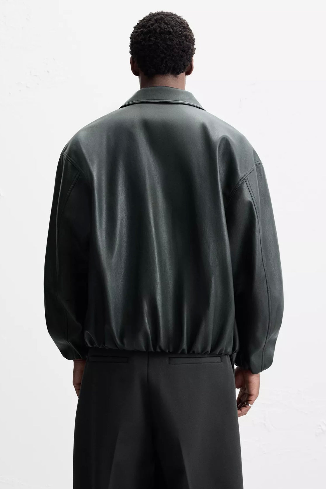 LEATHER EFFECT JACKET BLACK ZARA