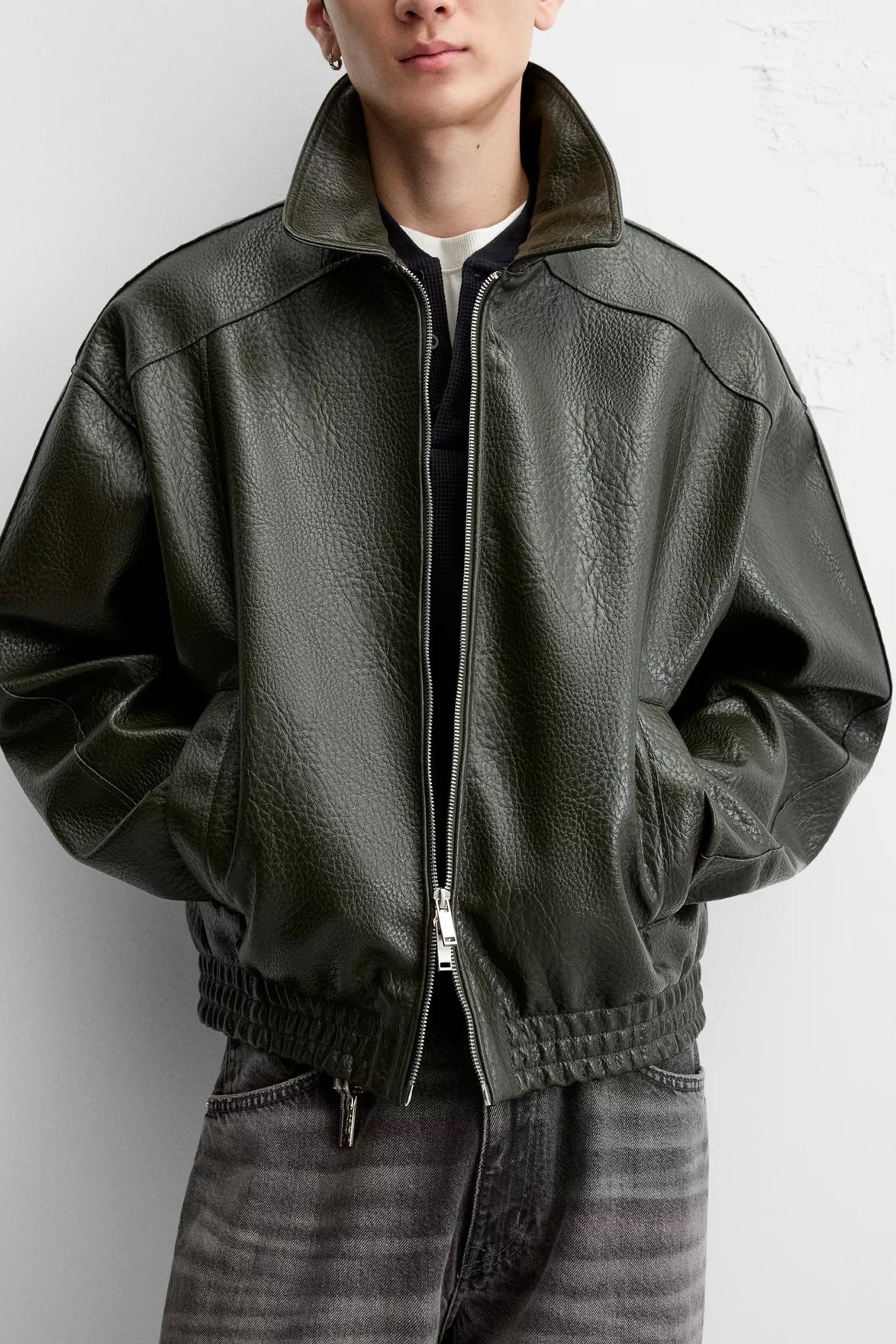 EMBOSSED FAUX LEATHER JACKET ZARA