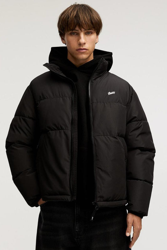 PUFER JACKET STWD BLACK P&B