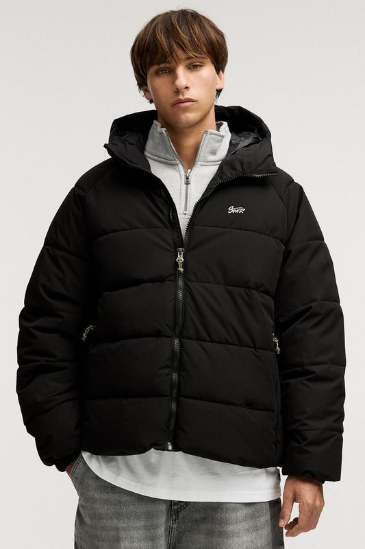 HOODED STWD PUFER JACKET P&B