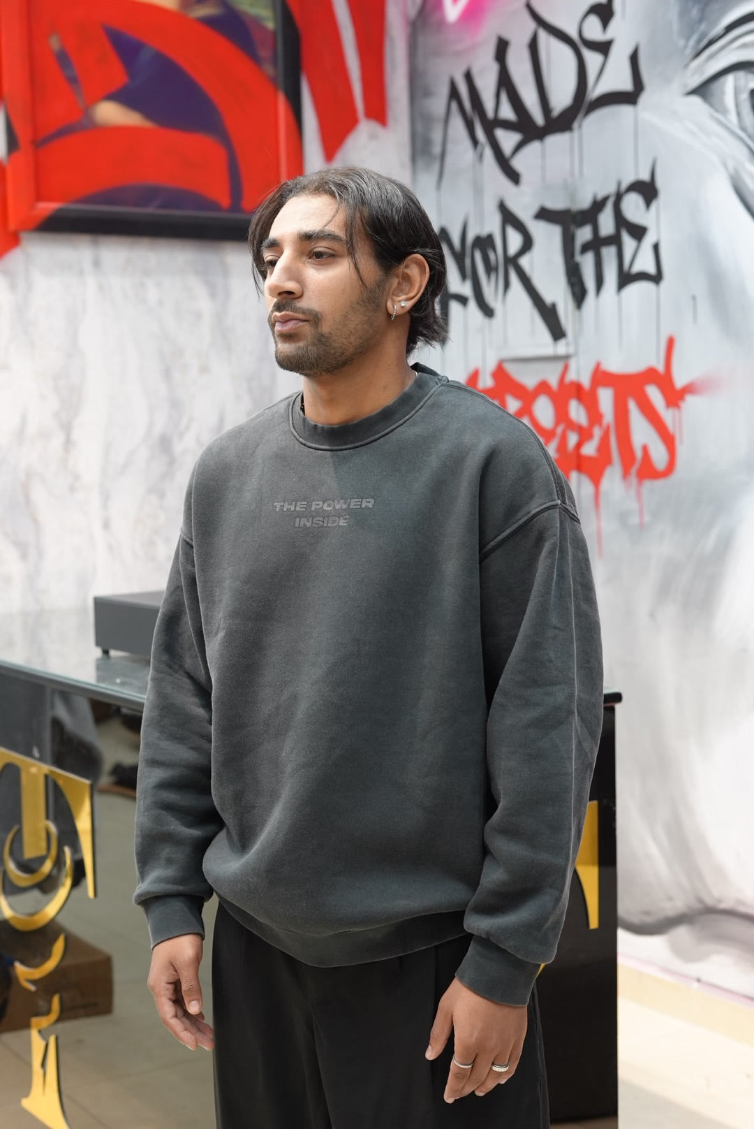 SWEATSHIRT THE POWER BLACK 257087