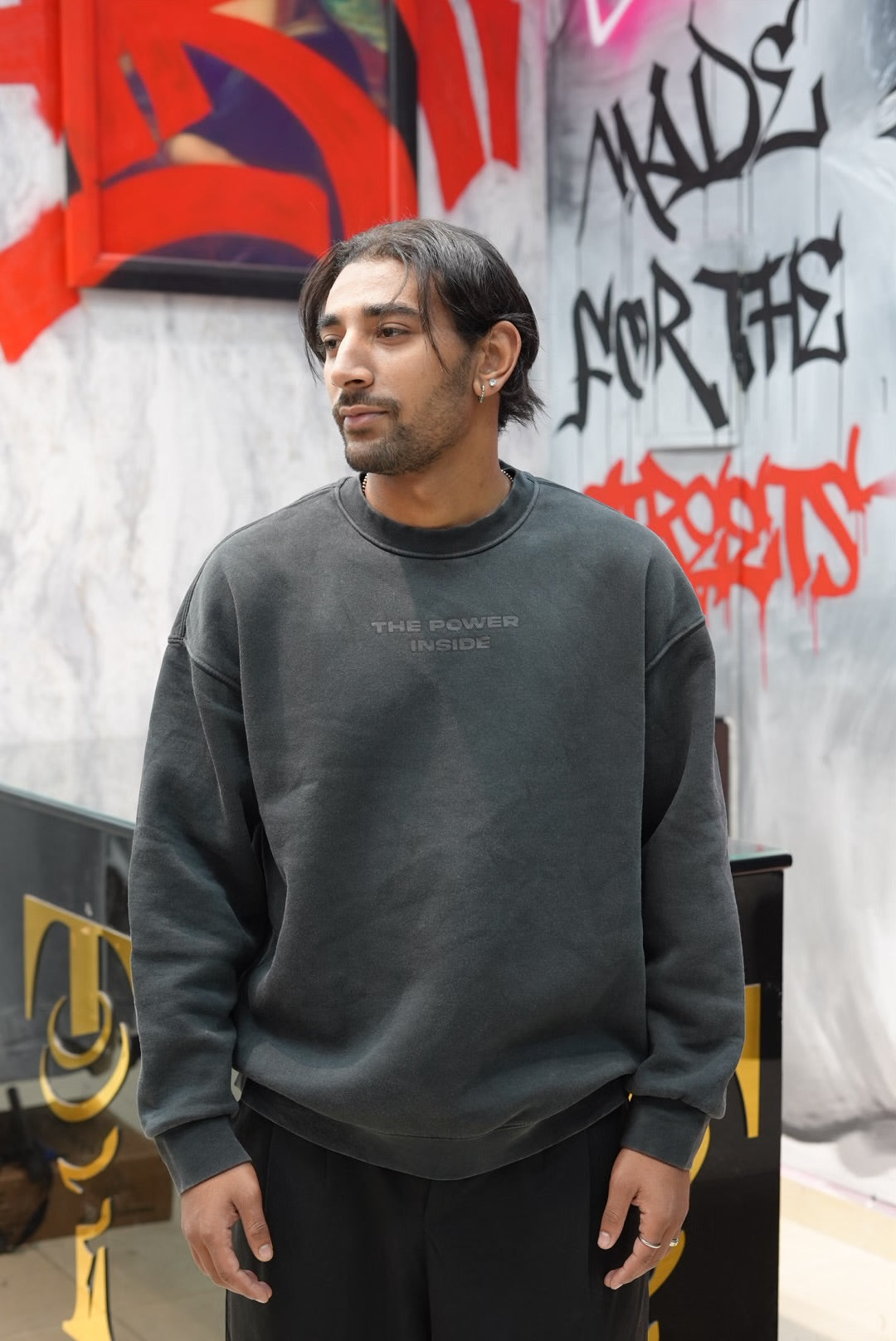 SWEATSHIRT THE POWER BLACK 257087