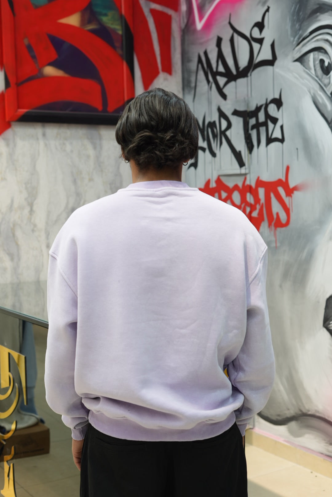 SWEATSHIRT WASHED PURPLE V70-107