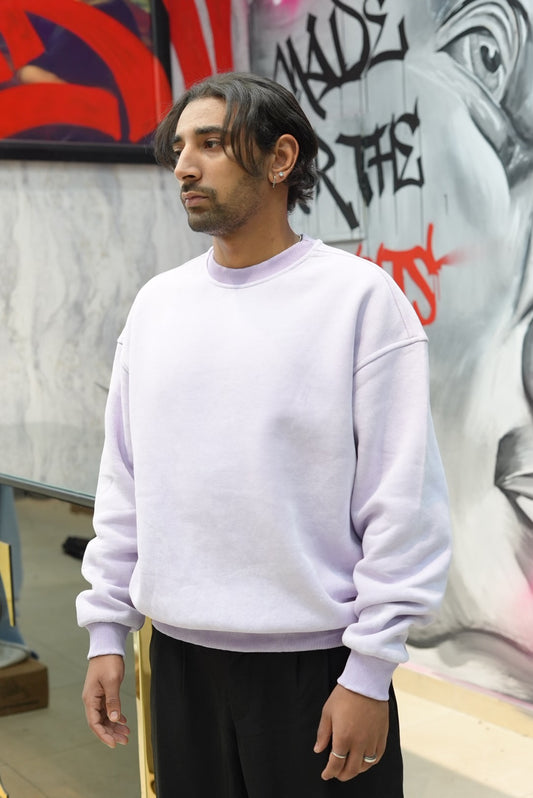 SWEATSHIRT WASHED PURPLE V70-107