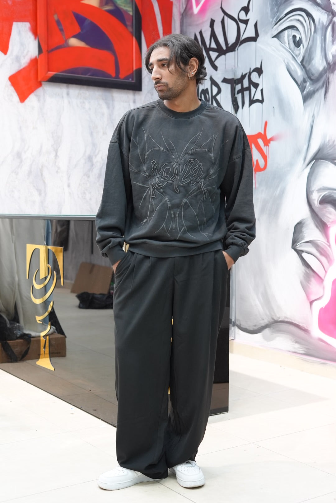 SWEATSHIRT WASHED TR BLACK 2706