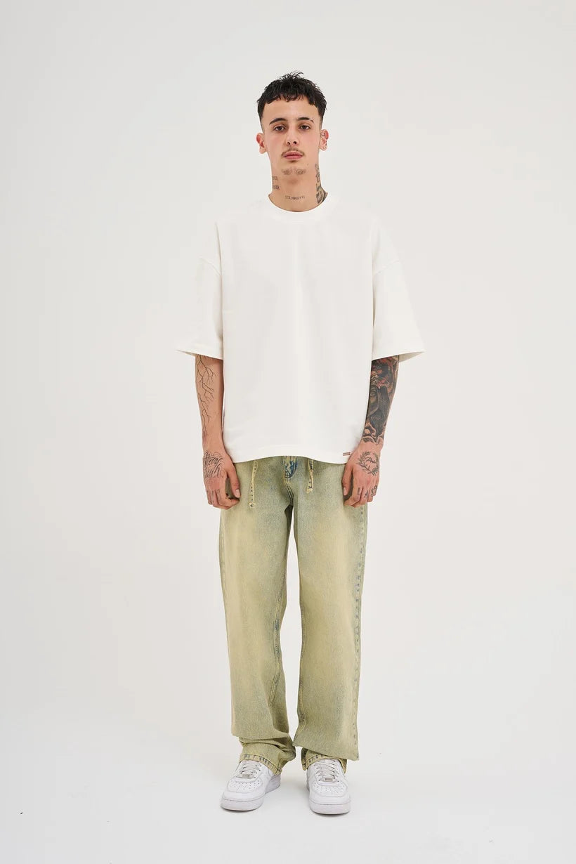 BAGGY DENIM PANTS MINT GREEN M16042