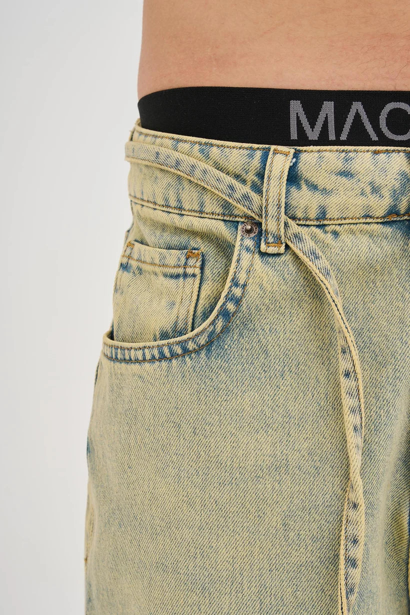 BAGGY DENIM PANTS MINT GREEN M16042