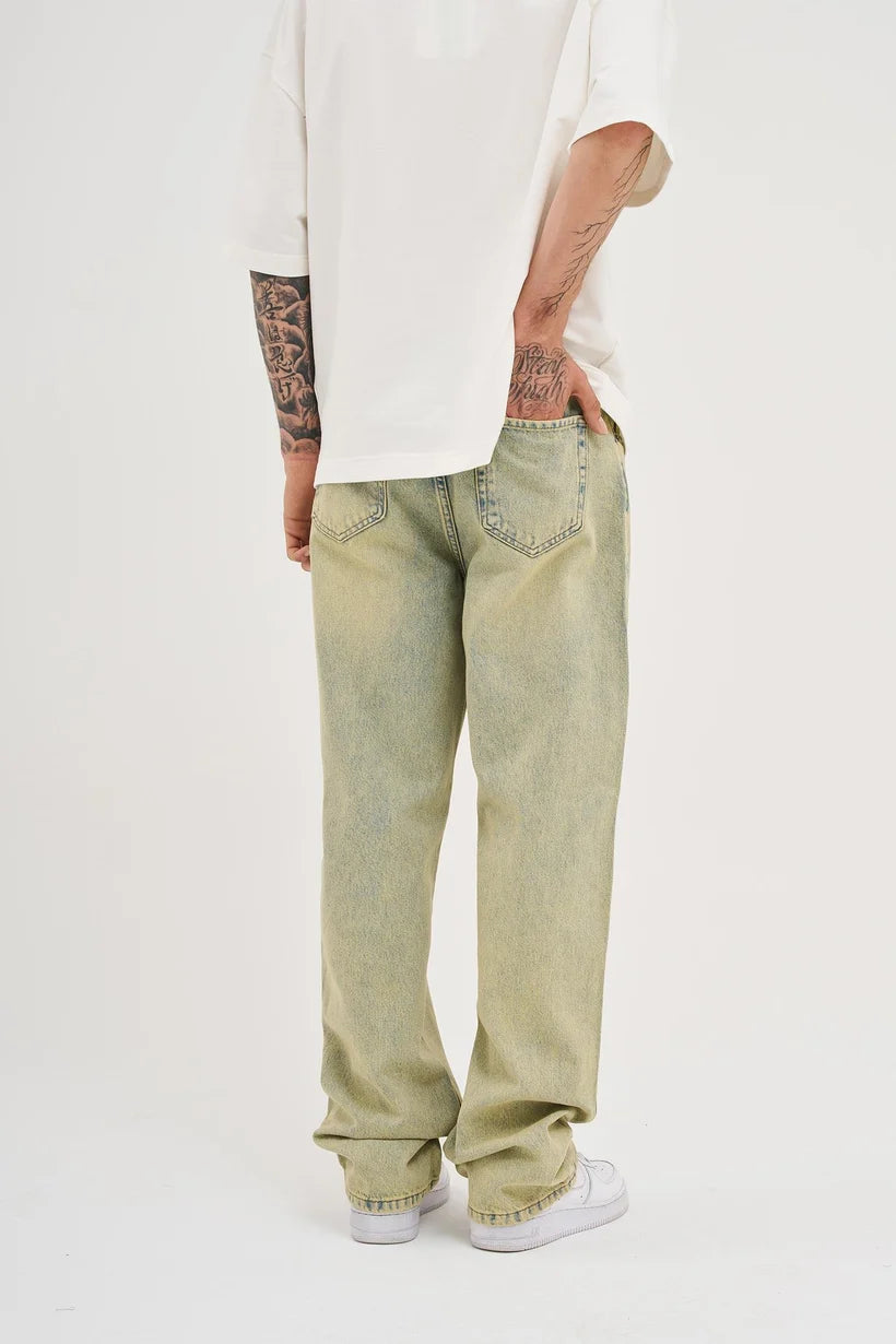 BAGGY DENIM PANTS MINT GREEN M16042