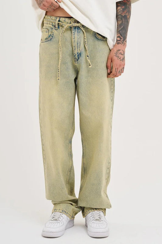 BAGGY DENIM PANTS MINT GREEN M16042
