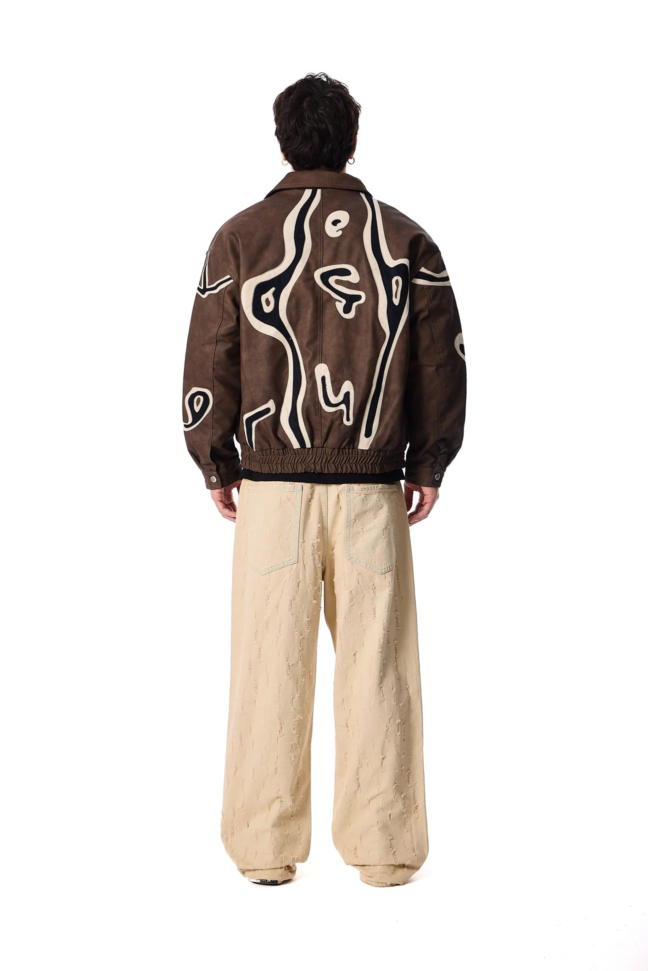 JACKET FAUX LEATHER BROWN 114-k