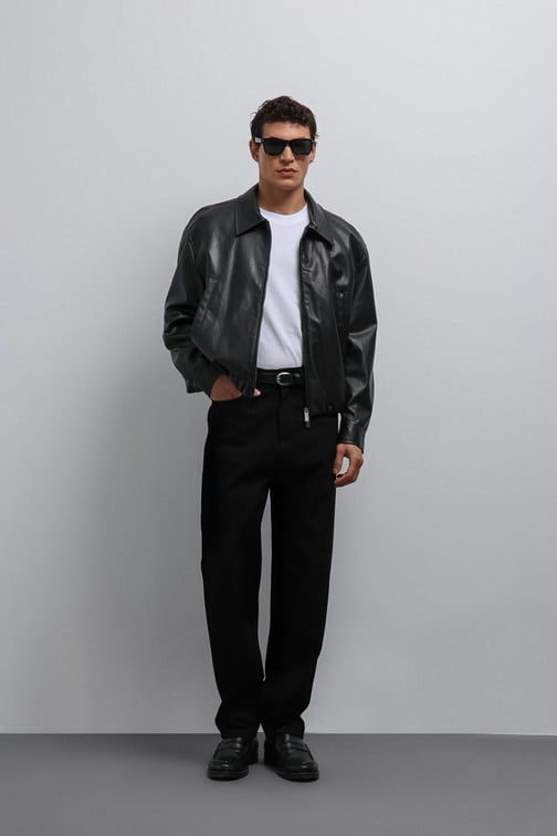 JACKET FAUX LEATHER ZIP 8321