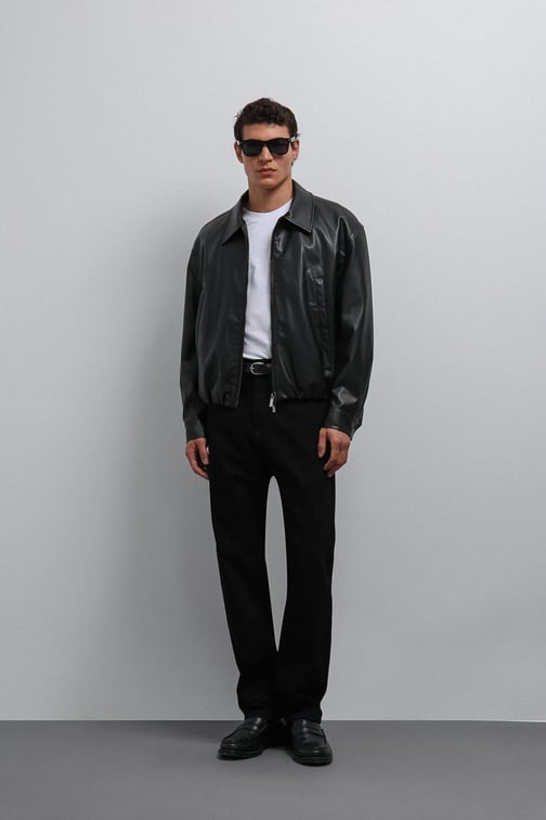 JACKET FAUX LEATHER ZIP 8321