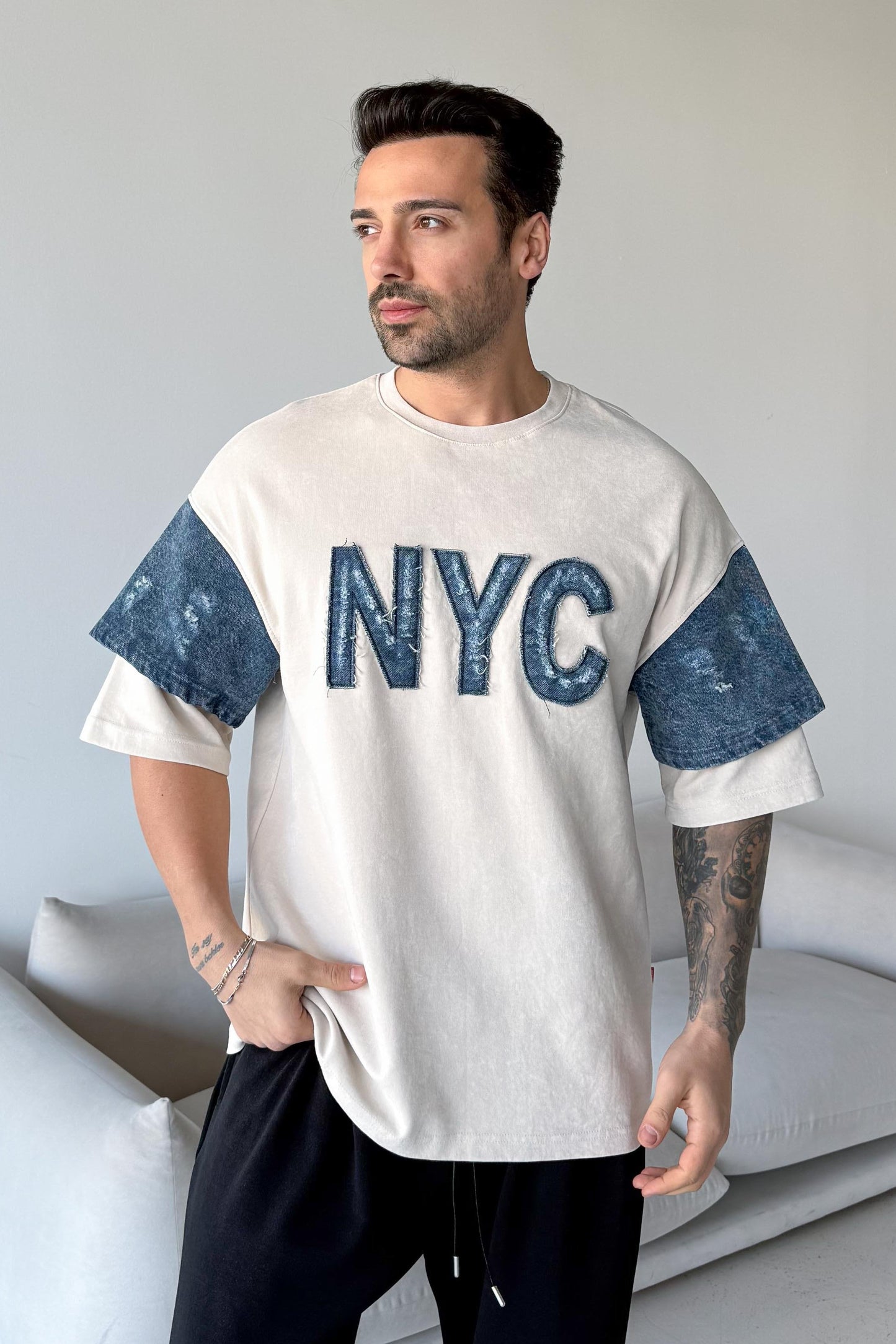 T-SHIRT ES NYC BEIGE E71-119