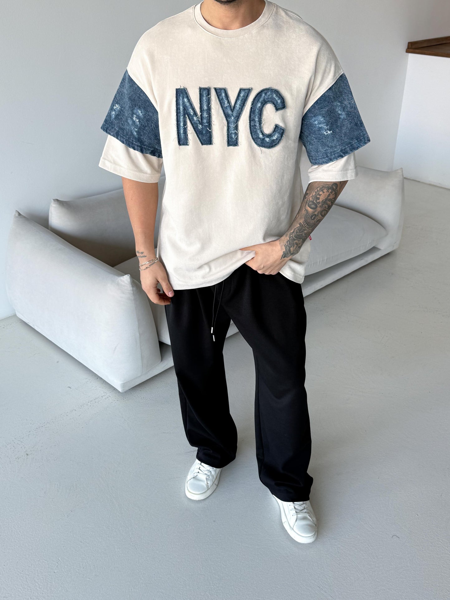 T-SHIRT ES NYC BEIGE E71-119